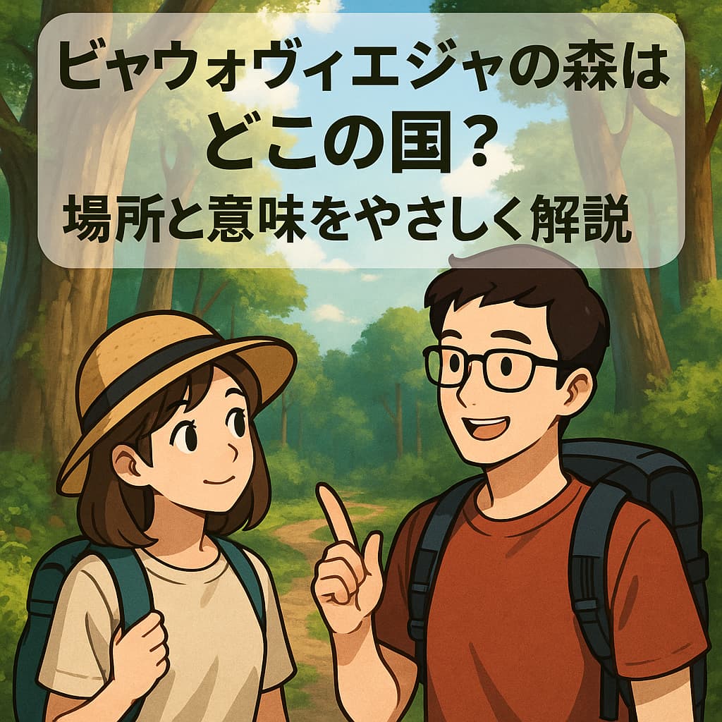 ビャウォヴィエジャの森はどこの国？場所と意味をやさしく解説する記事のアイキャッチイラスト