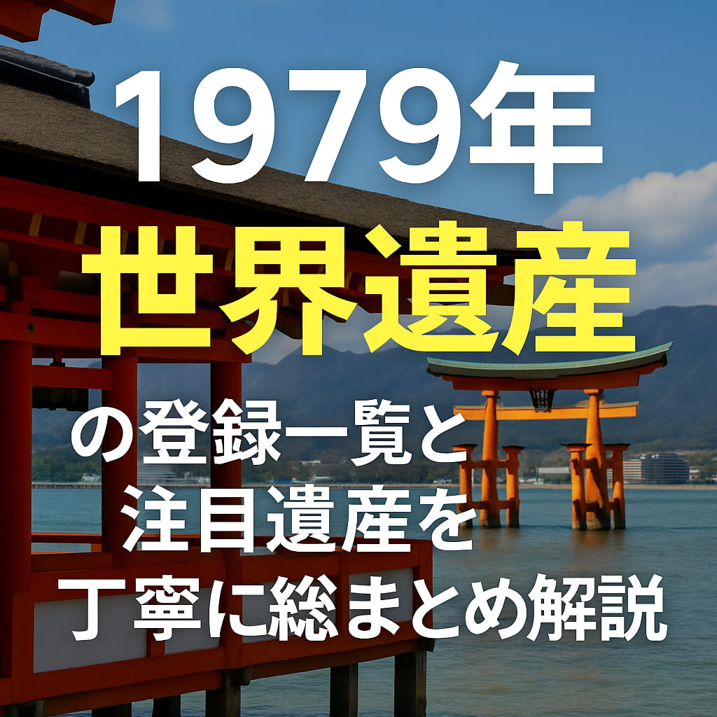 1979年に登録された世界遺産の一覧と注目遺産を紹介する記事用アイキャッチ画像